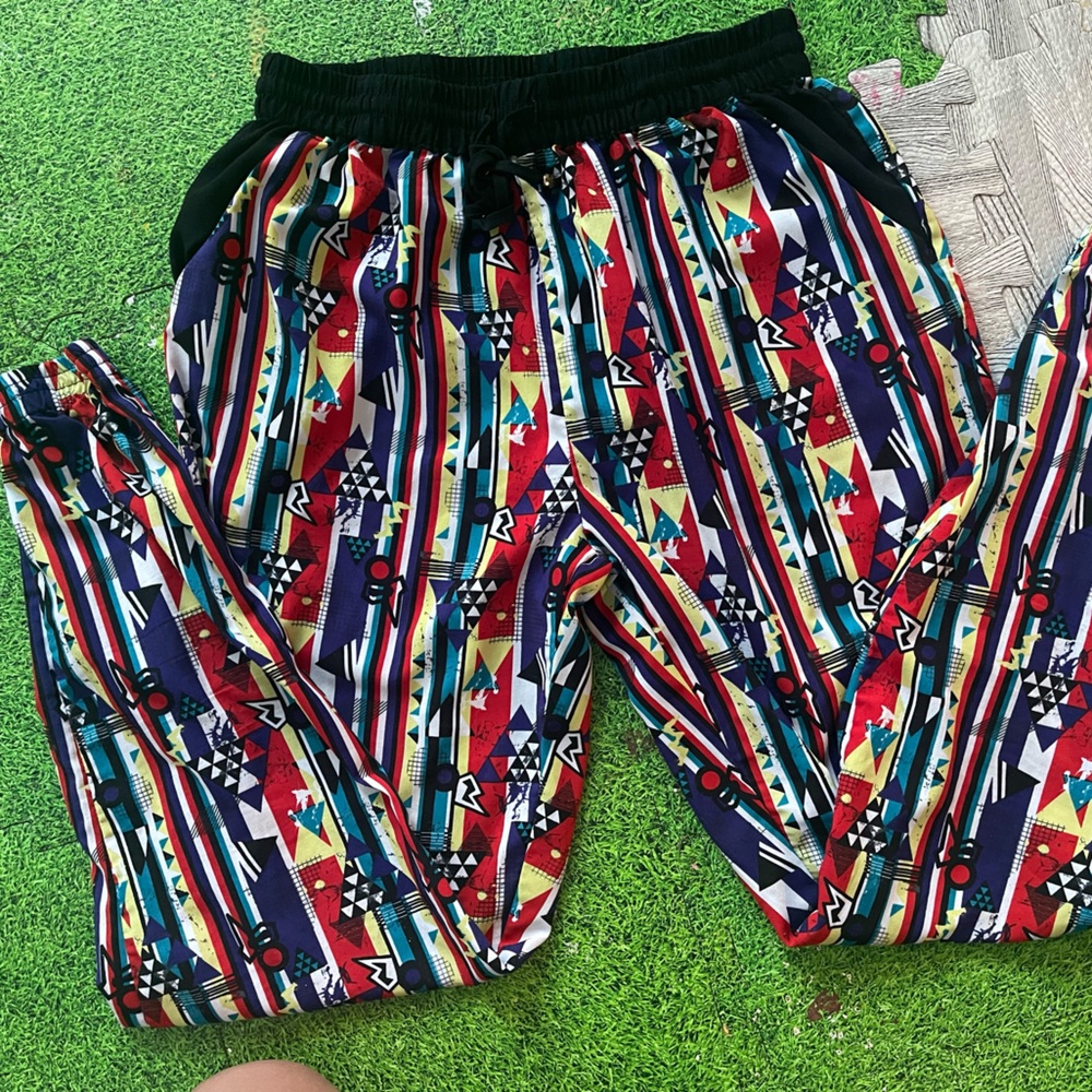 Printed elastic ankle pants M